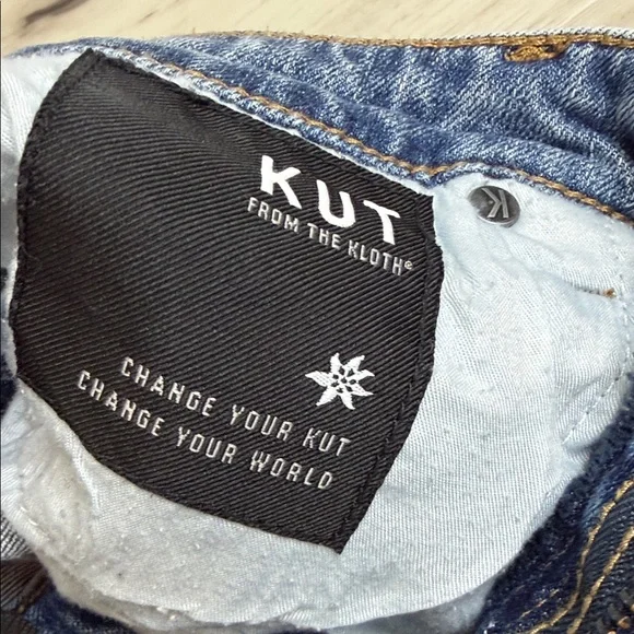 KUT Gidget Distressed High Rise Denim Women Shorts size 12 - Picture 11 of 13